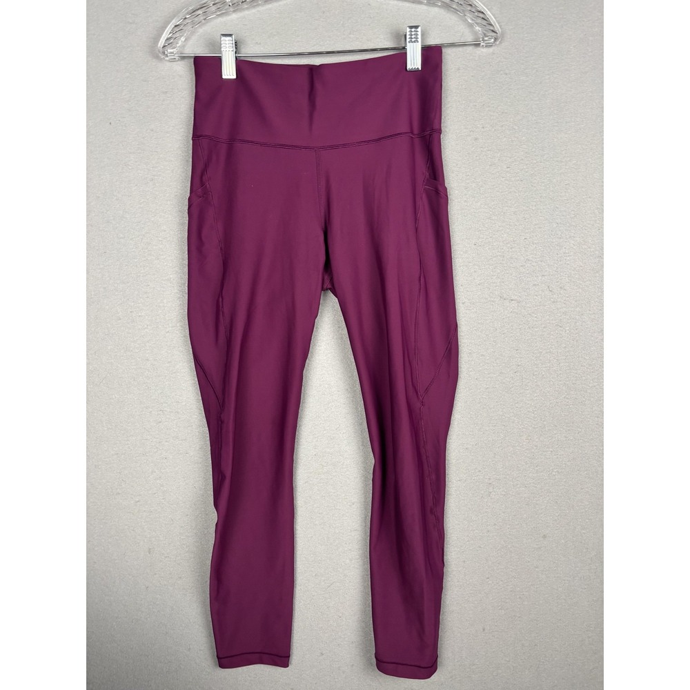 Athleta Interval Stash 7/8 Tight Leggings Womens SP Purple High Rise Pockets